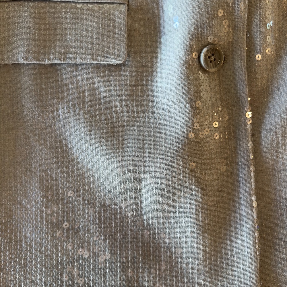 Good American Sequin Oversized Blazer-Heather Grey Color-Size Small RRP $329 - Picture 7 of 16